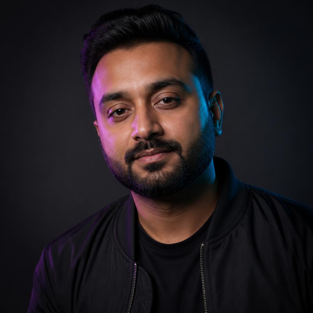 Portrait of Dev Sharma, Production Specialist at Headliner Record